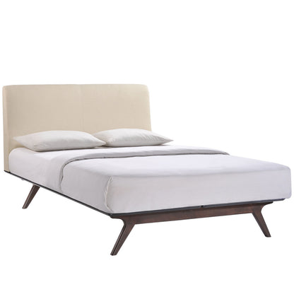 Tracy 3 Piece Queen Bedroom Set, Beige Fabric Wood