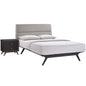 Addison 2 Piece Queen Bedroom Set, Grey Fabric Wood