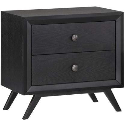 Addison 2 Piece Queen Bedroom Set, Grey Fabric Wood