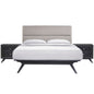 Addison 3 Piece Queen Bedroom Set, Grey, Fabric Wood