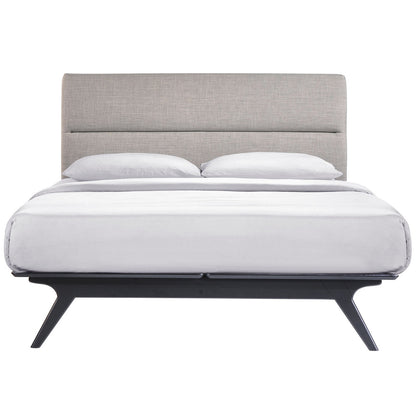 Addison 3 Piece Queen Bedroom Set, Grey, Fabric Wood