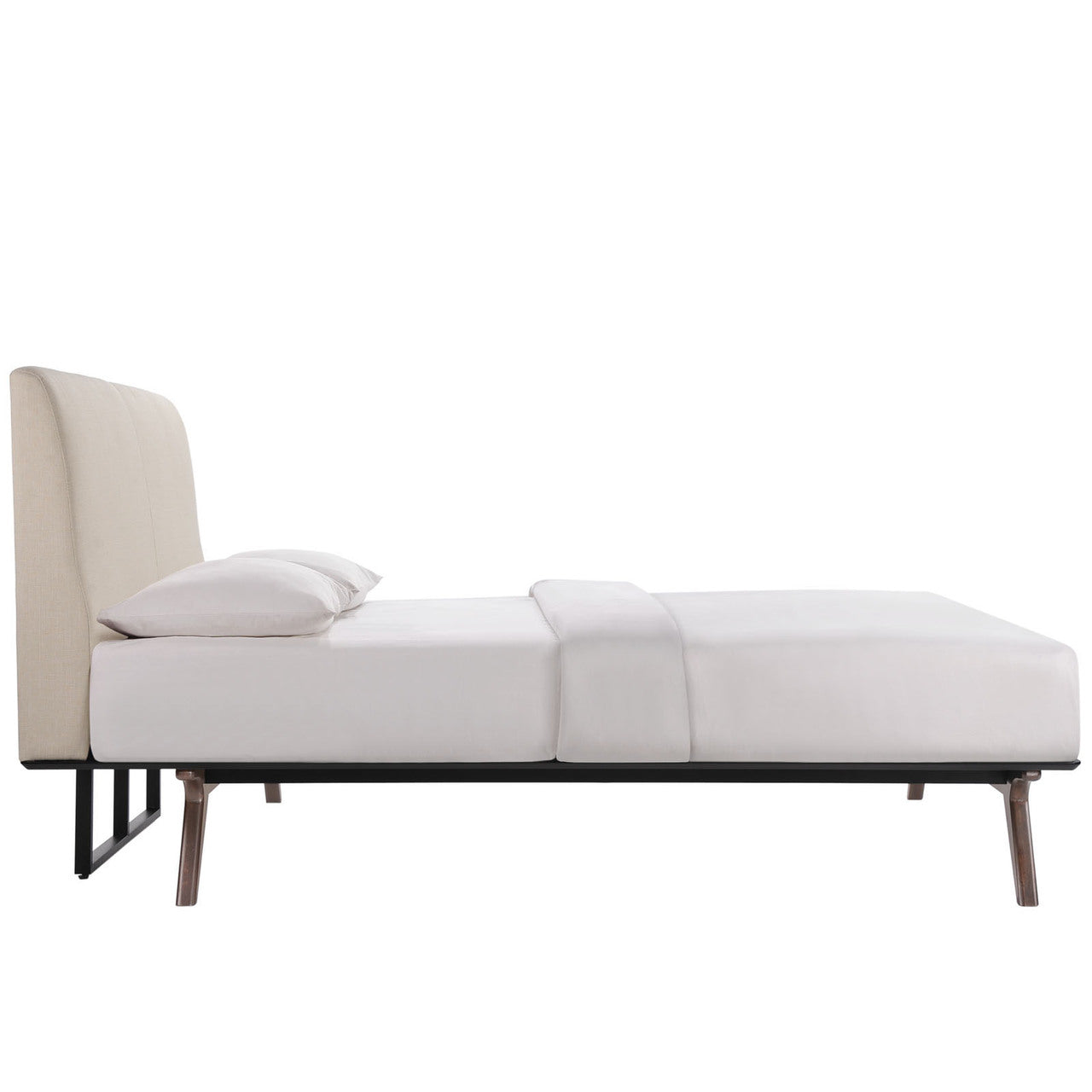 Tracy 5 Piece Queen Bedroom Set, Beige Fabric Wood