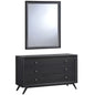 Tracy Dresser and Mirror, Black Wood