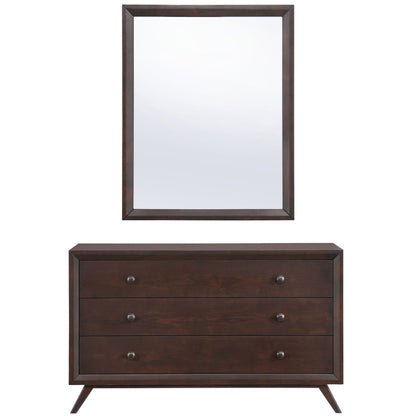 Tracy Dresser and Mirror, Brown Wood
