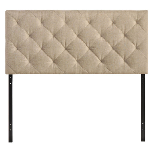 Theodore Full Size Fabric Headboard, Beige, Fabric