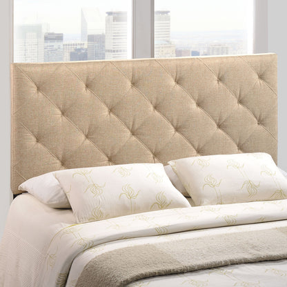 Theodore Full Size Fabric Headboard, Beige, Fabric
