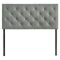 Theodore Full Size Fabric Headboard, Grey, Fabric