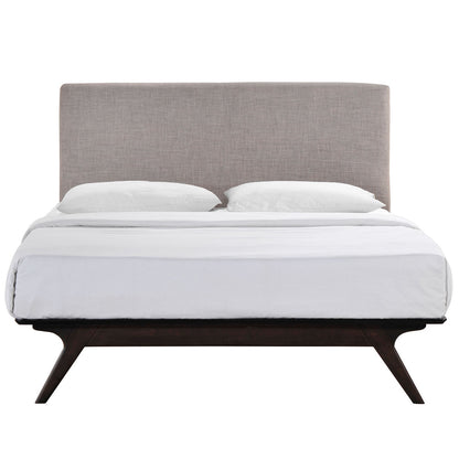 Tracy Full Size Bed, Grey, Fabric, Wood
