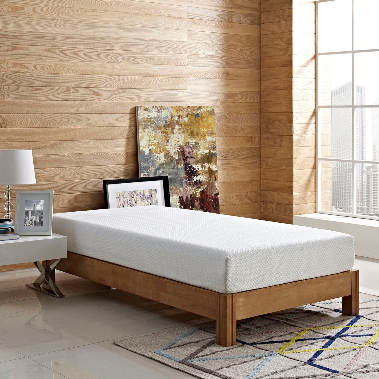 Aveline 8" Twin Mattress, White, Fabric 11965