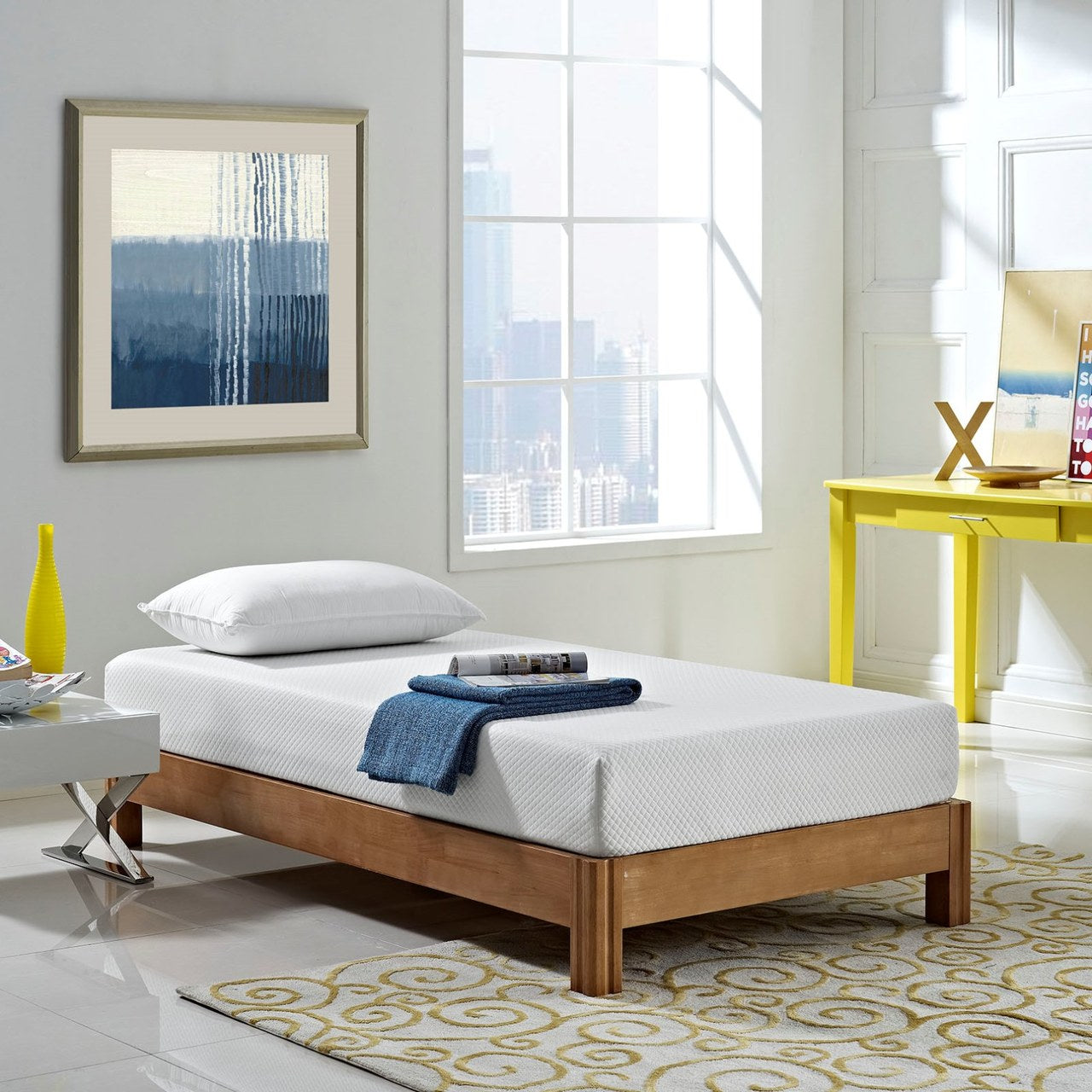 Aveline 8" Twin Mattress, White, Fabric 11965