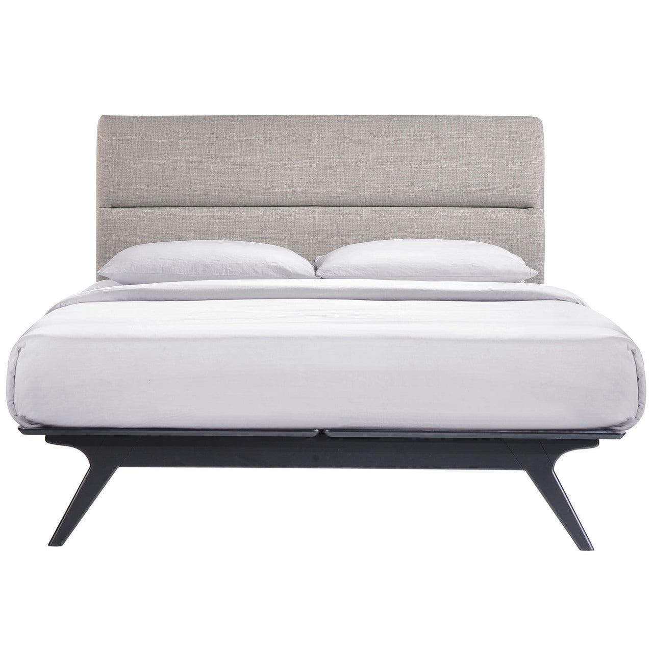 Addison Five PCS Queen Size Bedroom Set, Grey, Fabric, Wood