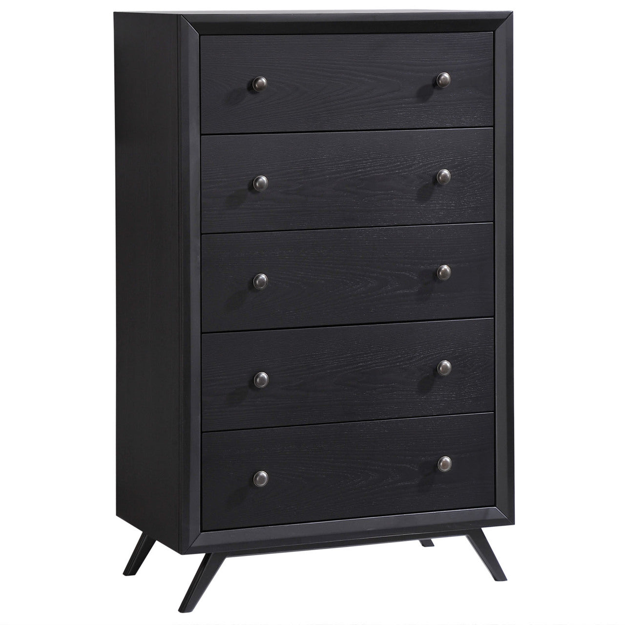 Addison Five PCS Queen Size Bedroom Set, Grey, Fabric, Wood