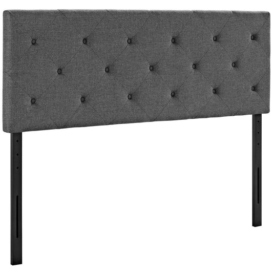 Terisa Queen Upholstered Fabric Headboard, Grey, Fabric 12048