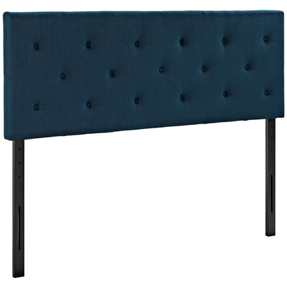 Terisa King Upholstered Fabric Headboard, Navy, Fabric 12054