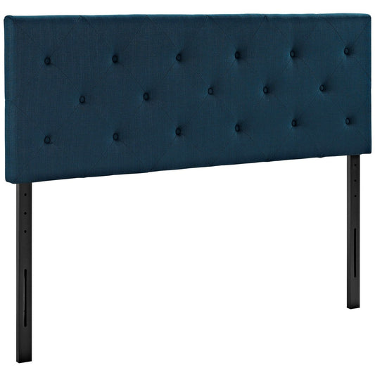 Terisa King Upholstered Fabric Headboard, Navy, Fabric 12054