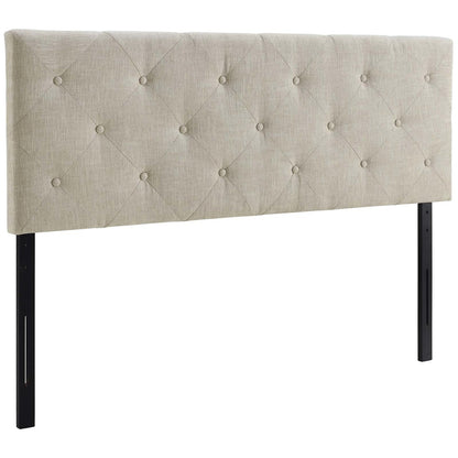 Terisa King Upholstered Fabric Headboard, King Size, Fabric, Beige, 14343