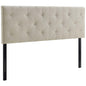 Terisa King Upholstered Fabric Headboard, King Size, Fabric, Beige, 14343