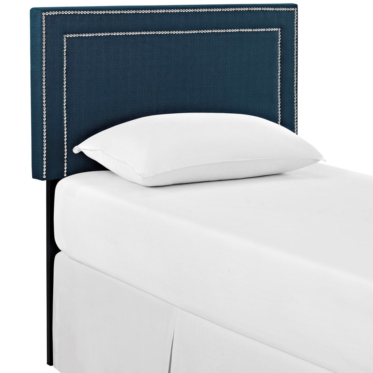 Jessamine Twin Upholstered Fabric Headboard, Navy, Fabric 12062