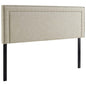 Jessamine Queen Upholstered Fabric Headboard, Queen Size, Fabric, Beige, 14346