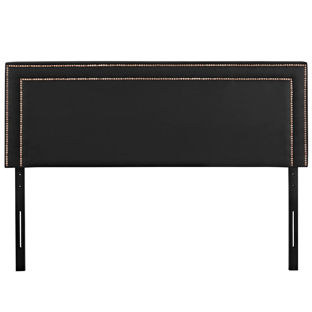 Jessamine King Upholstered Vinyl Headboard, Black, Faux Leather 12082