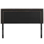 Jessamine King Upholstered Vinyl Headboard, Black, Faux Leather 12082