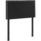 Phoebe Twin Upholstered Vinyl Headboard, Black, Faux Leather 12089