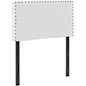Phoebe Twin Upholstered Vinyl Headboard, White, Faux Leather 12090