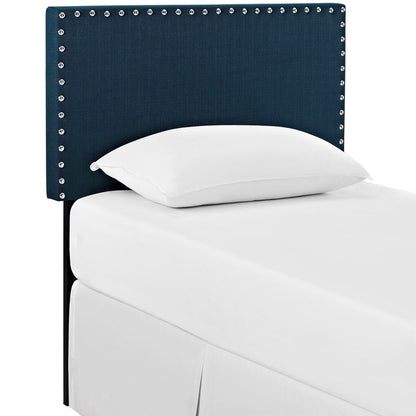Phoebe Twin Upholstered Fabric Headboard, Navy, Fabric 12092