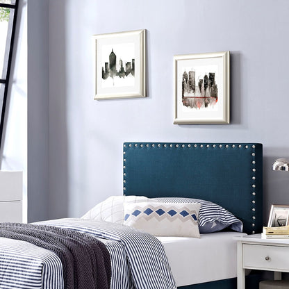 Phoebe Twin Upholstered Fabric Headboard, Navy, Fabric 12092