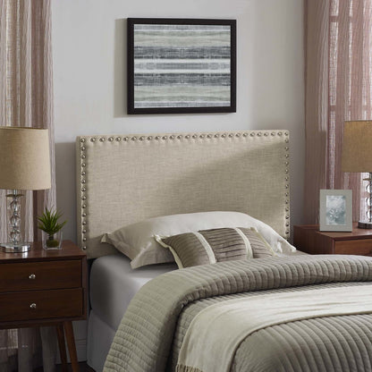 Phoebe Twin Upholstered Fabric Headboard, Twin Size, Fabric, Beige, 14348