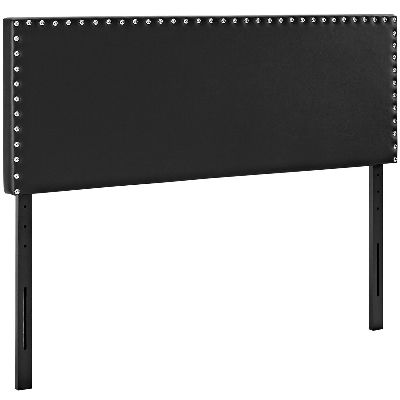 Phoebe Full Upholstered Vinyl Headboard, Black, Faux Leather 12098