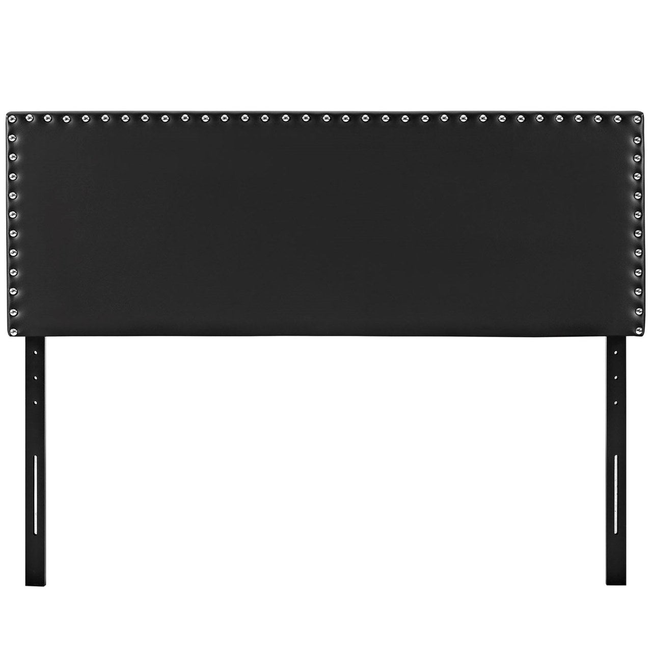 Phoebe Full Upholstered Vinyl Headboard, Black, Faux Leather 12098