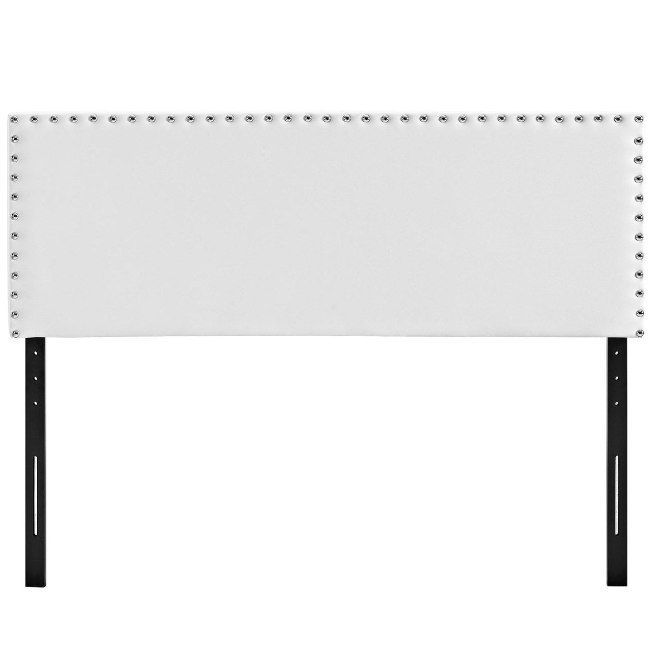 Phoebe Full Upholstered Vinyl Headboard, White, Faux Leather 12099