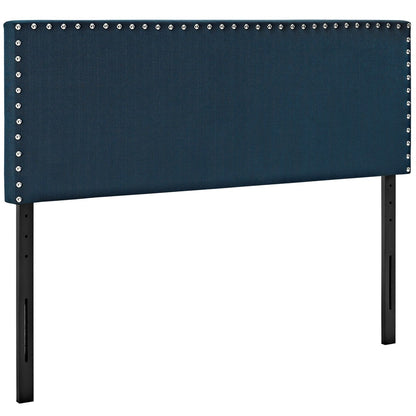 Phoebe Full Upholstered Fabric Headboard, Navy, Fabric 12100