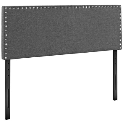 Phoebe Full Upholstered Fabric Headboard, Grey, Fabric 12101