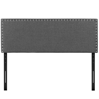 Phoebe Full Upholstered Fabric Headboard, Grey, Fabric 12101