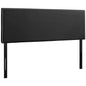 Phoebe Queen Upholstered Vinyl Headboard, Black, Faux Leather 12105