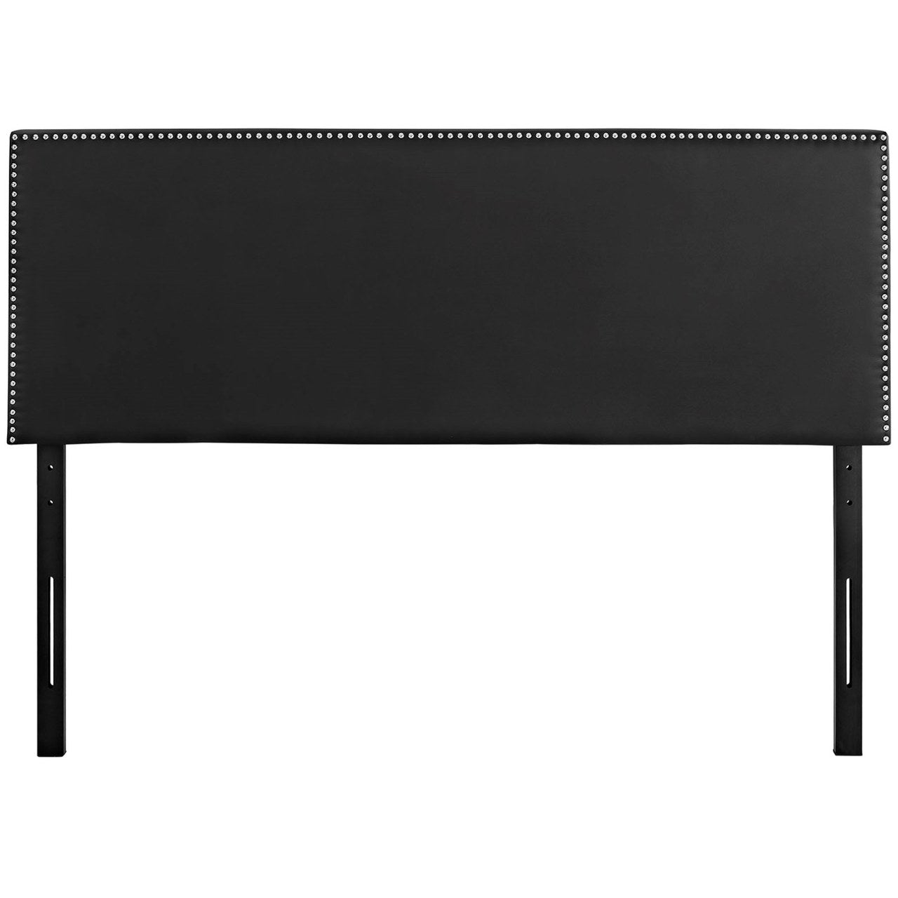 Phoebe Queen Upholstered Vinyl Headboard, Black, Faux Leather 12105