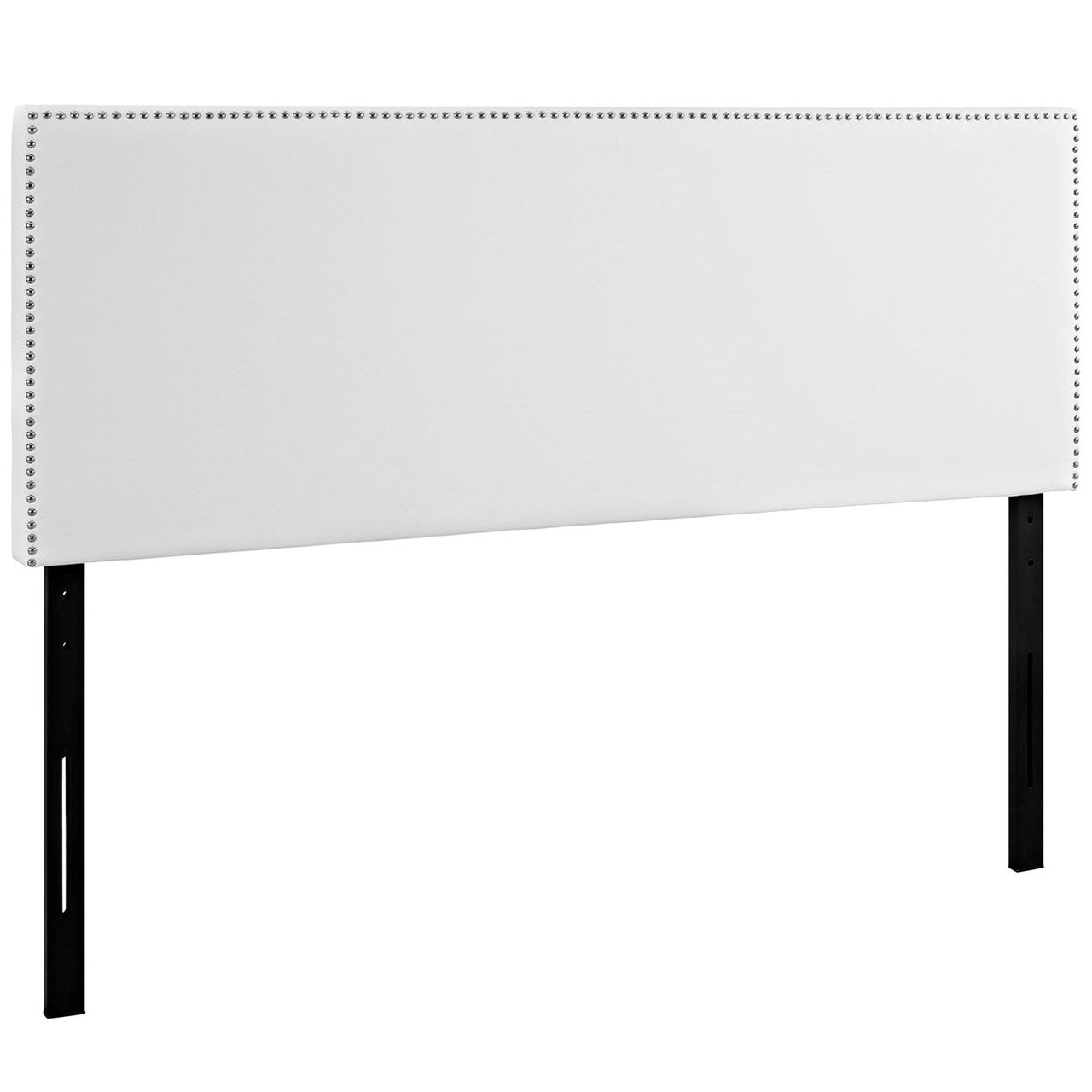 Phoebe Queen Upholstered Vinyl Headboard, White, Faux Leather 12106