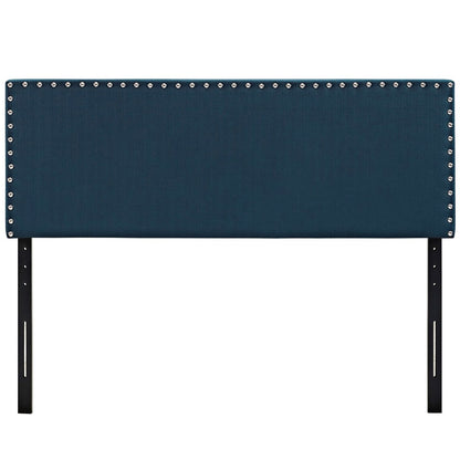 Phoebe Queen Upholstered Fabric Headboard, Navy, Fabric 12107