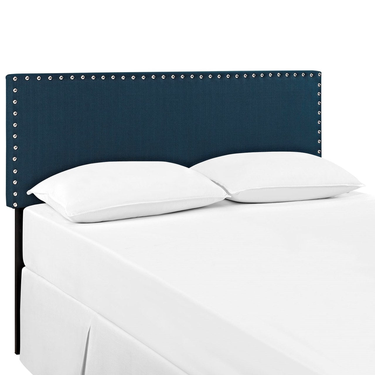 Phoebe Queen Upholstered Fabric Headboard, Navy, Fabric 12107