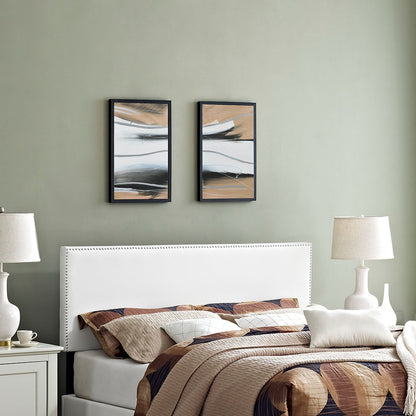 Phoebe King Upholstered Vinyl Headboard, White, Faux Leather 12113