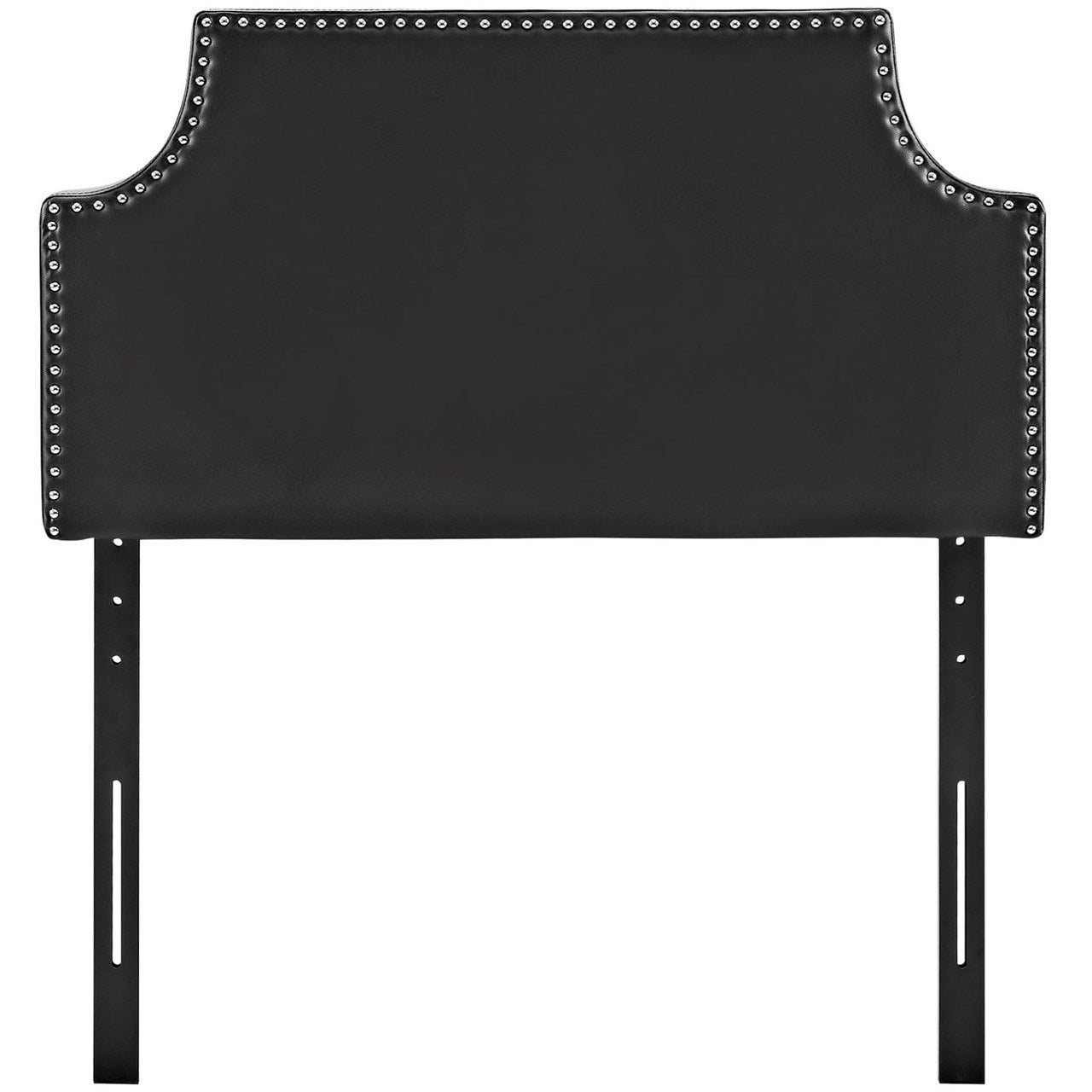 Laura Twin Upholstered Vinyl Headboard, Black, Faux Leather 12119
