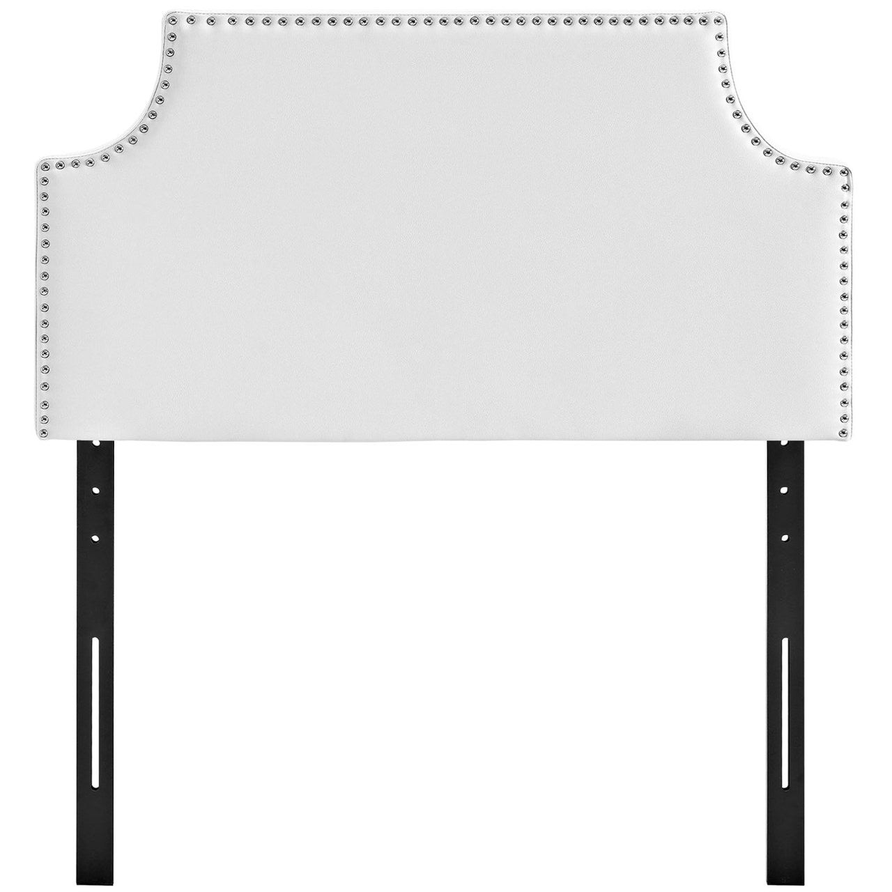 Laura Twin Upholstered Vinyl Headboard, White, Faux Leather 12120