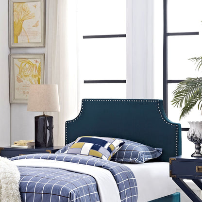 Laura Twin Upholstered Fabric Headboard, Navy, Fabric 12122