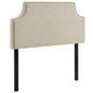 Laura Twin Upholstered Fabric Headboard, Twin Size, Fabric Nail Rivet, Beige, 14352