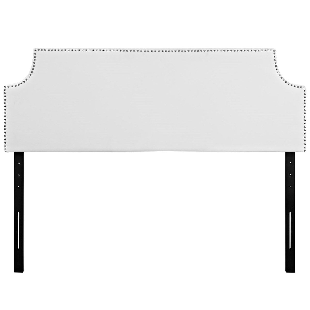 Laura Full Upholstered Vinyl Headboard, White, Faux Leather 12129