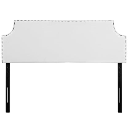 Laura Full Upholstered Vinyl Headboard, White, Faux Leather 12129