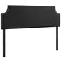 Laura Queen Upholstered Vinyl Headboard, Black, Faux Leather 12135