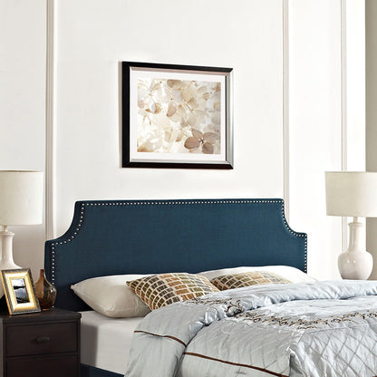Laura Queen Upholstered Fabric Headboard, Navy, Fabric 12137